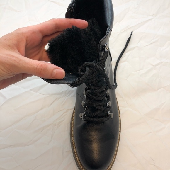 Black lace up booties, size 11 with fur tongue - Picture 5 of 6